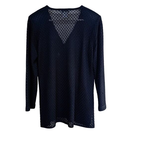 Exclusively Misook Black Lace Jacket Cardigan S Minimalist Quiet Luxury Crochet - Picture 7 of 7